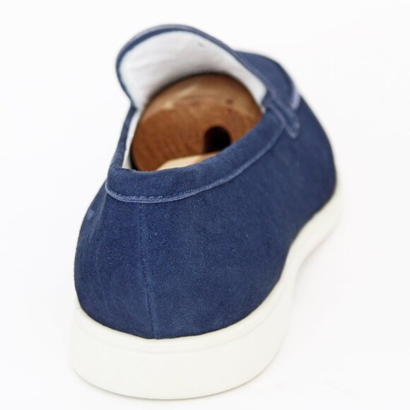 Zelli Italia Livorno Sueded Italian Goatskin Men’s Loafer Navy : Size 9 UK/US 10 - Picture 5 of 9